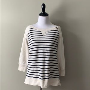 Ralph Lauren Ivory & Navy boatneck sweatshirt Top
